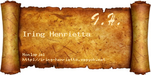 Iring Henrietta névjegykártya